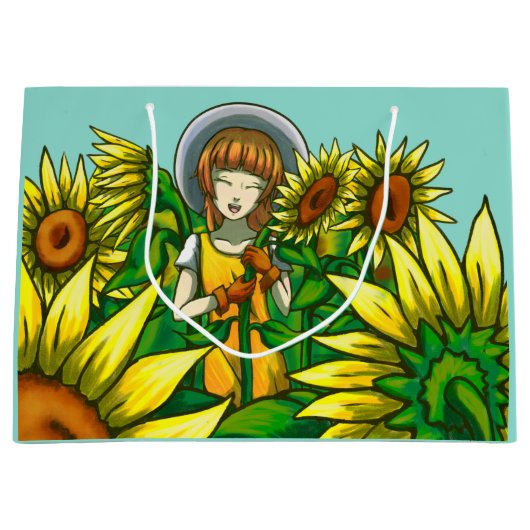 Sonnenblumen Große Geschenktüte (Vorderseite)