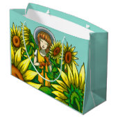 Sonnenblumen Große Geschenktüte (Rückseite Schrägansicht)