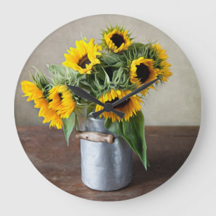 Sonnenblumen Große Wanduhr