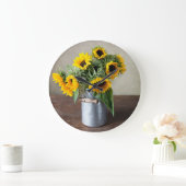 Sonnenblumen Große Wanduhr (Zuhause)
