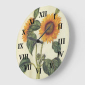 Sonnenblumen Große Wanduhr (Winkel)