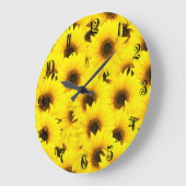 Sonnenblumen Große Wanduhr (Winkel)