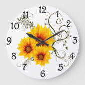 Sonnenblumen Große Wanduhr (Vorderseite)