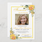 Sonnenblumen Grün für immer in unserem Herz Beerdi Einladung (Vorne/Hinten)