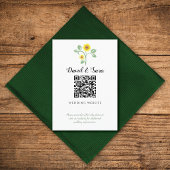 Sonnenblumen-Grün-QR-Code-Hochzeit Begleitkarte