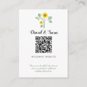 Sonnenblumen-Grün-QR-Code-Hochzeit Begleitkarte (Vorderseite)