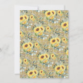 Sonnenblumen Grünblumen Blasen & Bourbon bevor ich Einladung (Rückseite)