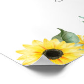 Sonnenblumen Grüne Begrüßung Hochzeit Poster (Ecke)