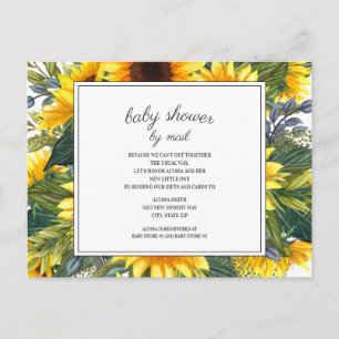 Sonnenblumen grüne Blätter Baby Shower per Post Postkarte