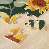 Sonnenblumen Grüne Dekoration: Saisonale Muster Puzzle (Seite)