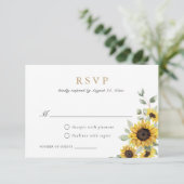 Sonnenblumen Grüne goldene geometrische Hochzeit R Einladung (Stehend Vorderseite)