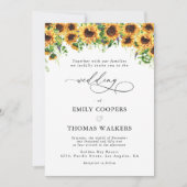 Sonnenblumen Grüne Hochzeit Einladung (Vorderseite)