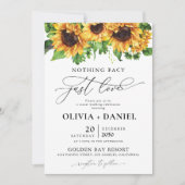 Sonnenblumen Grüne Hochzeit Einladung (Vorderseite)
