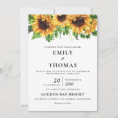 Sonnenblumen Grüne Hochzeit Einladung (Vorderseite)