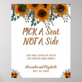 Sonnenblumen Grüne Pick a Seat nicht a Side Weddin Poster