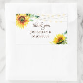 Sonnenblumen Grüne String Lights Rustikal Vielen D Rechteckiger Aufkleber (Tasche)