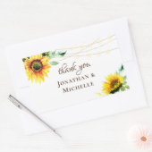 Sonnenblumen Grüne String Lights Rustikal Vielen D Rechteckiger Aufkleber (Umschlag)