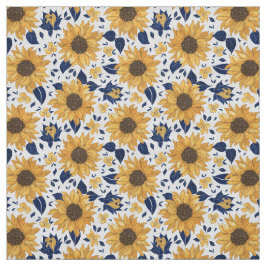 Sonnenblumen Grüne tropische Dschungelpalme Stoff