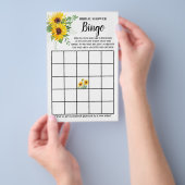 Sonnenblumen Grünes Brautparty Bingo Spielkarte Flyer (Handgriff)