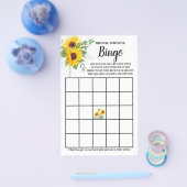 Sonnenblumen Grünes Brautparty Bingo Spielkarte Flyer (Einzeln)