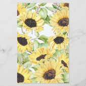 Sonnenblumen Grünes Brautparty Bingo Spielkarte Flyer (Hinten)