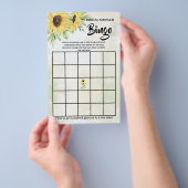 Sonnenblumen Grünes Brautparty Bingo Spielkarte Flyer (Handgriff)