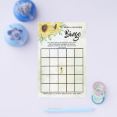 Sonnenblumen Grünes Brautparty Bingo Spielkarte Flyer (Einzeln)