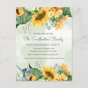 Sonnenblumen Grünes Landhaus Einweihungsfeier Postkarte