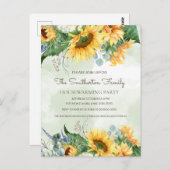 Sonnenblumen Grünes Landhaus Party Postkarte (Vorne/Hinten)