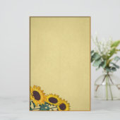 Sonnenblumen Grunge Stationery Briefpapier (Stehend Vorderseite)