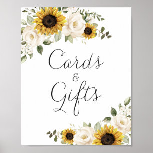 Sonnenblumen Grünzeug Florale Hochzeitskarten Gesc Poster