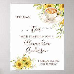 Sonnenblumen Grünzeug Tee Brautparty Willkommenssc Poster