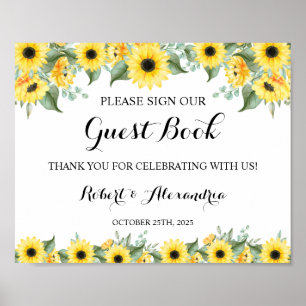 Sonnenblumen Grünzeug Unterzeichnen Sie unser Gäst Poster