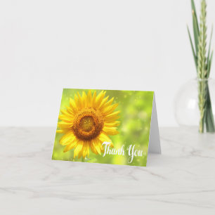 Sonnenblumen-Grußkarte mit gelben und grünen Blume Dankeskarte