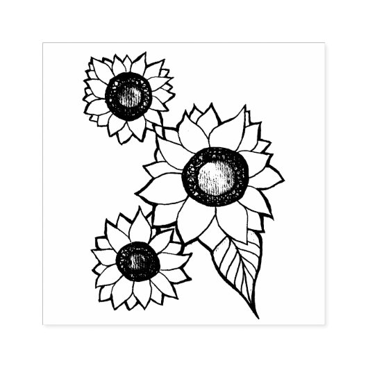 Sonnenblumen Gummistempel (Prägung)