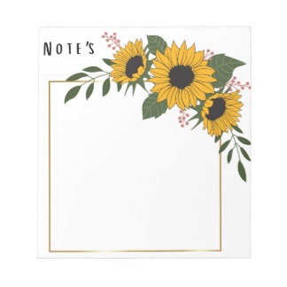 Sonnenblumen-Haftnotizen Notizblock
