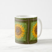 Sonnenblumen-Häkel-Tasse Kaffeetasse (VorderseiteRechts)