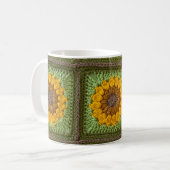 Sonnenblumen-Häkel-Tasse Kaffeetasse (Vorderseite Links)