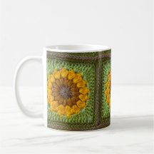 Sonnenblumen-Häkel-Tasse