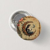 Sonnenblumen-Halbmond-Königin Button (Vorne & Hinten)