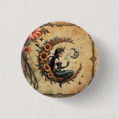 Sonnenblumen-Halbmond-Königin Button (Vorderseite)