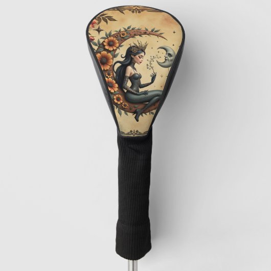 Sonnenblumen-Halbmond-Königin Golf Headcover (Vorderseite)