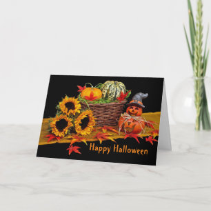 Sonnenblumen Halloween Karte