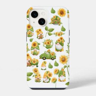 Sonnenblumen-Handyhülle | Gnom Frühling iPhone 14 Hülle