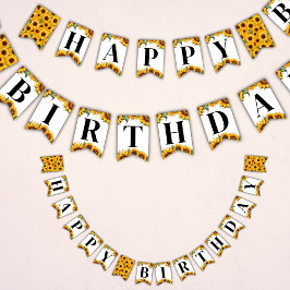 Sonnenblumen Happy Birthday Bunting Flag Banner
