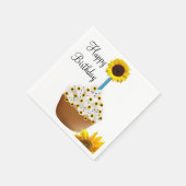 Sonnenblumen Happy Birthday Cupcake Paper Napkins Serviette (Ecke)