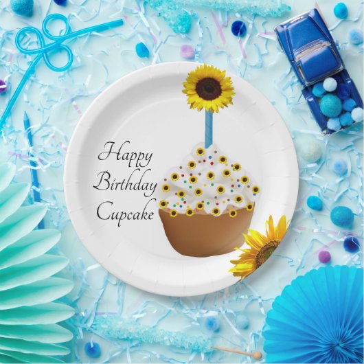 Sonnenblumen Happy Birthday Cupcake Paper Teller (Party)