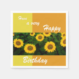 Sonnenblumen - Happy Birthday Paper Napkin Serviette