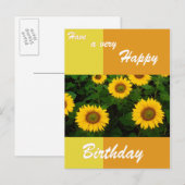 Sonnenblumen - Happy Birthday Postcard Postkarte (Vorne/Hinten)
