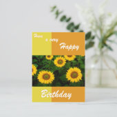 Sonnenblumen - Happy Birthday Postcard Postkarte (Stehend Vorderseite)
